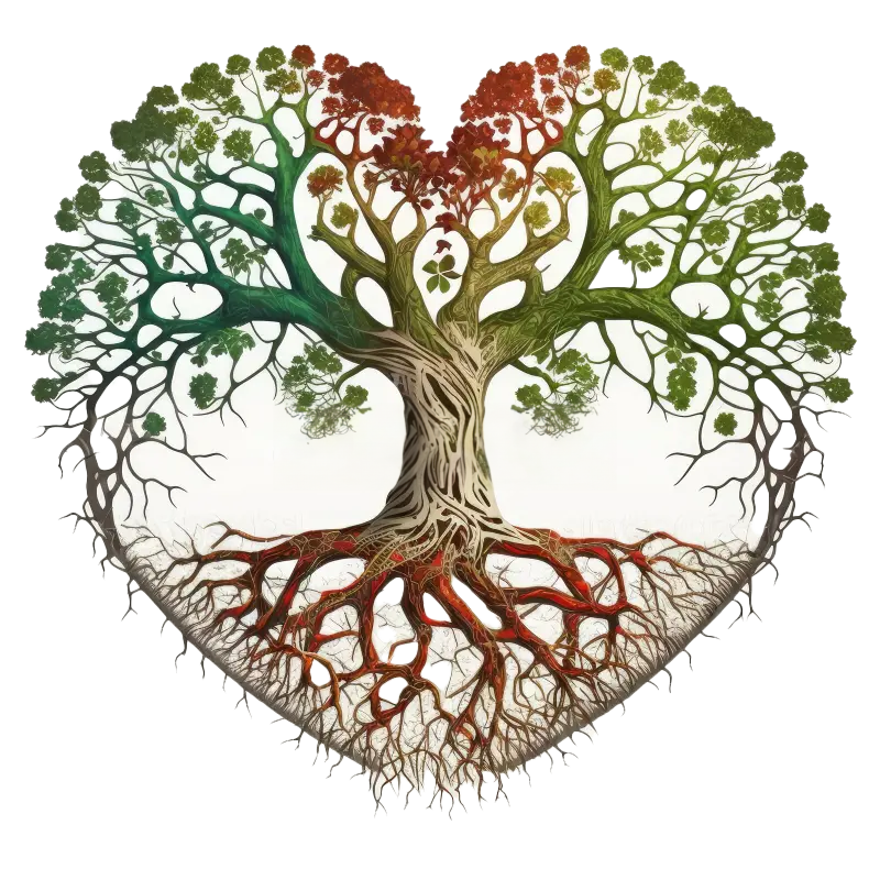 illustration-tree-life-its-roots-forming-heart-generative-ai-white-background-270582277